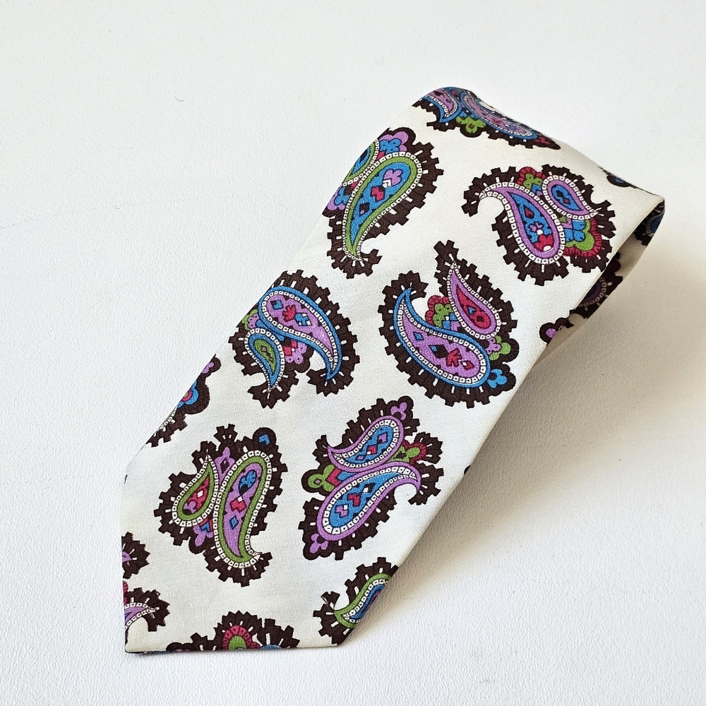 Vintage Aristo-Craft Paisley Necktie | 100% Cotton | Retro Mod Statement Tie